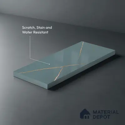 Blue Marble Look LM 20999 8 ft x 4 ft High Gloss Finish Decorative Laminate - 1 mm | Suitable for TV Unit, Wardrobe, Kitchen Cabinets