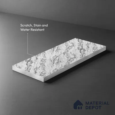 White Marble Look LM 21001 8 ft x 4 ft Matte Finish Decorative Laminate - 1 mm | Suitable for TV Unit, Wardrobe, Kitchen Cabinets