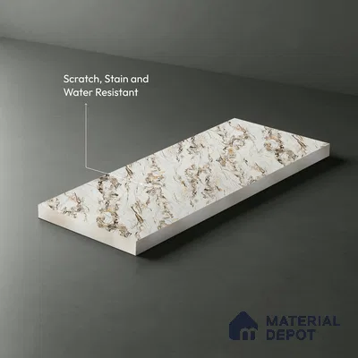 White Marble Look LM 21006 8 ft x 4 ft Matte Finish Decorative Laminate - 1 mm | Suitable for TV Unit, Wardrobe, Kitchen Cabinets