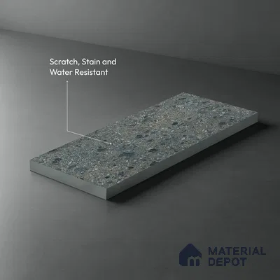 Grey Terrazzo Look LM 21015 8 ft x 4 ft Texture Finish Decorative Laminate - 1 mm | Suitable for TV Unit, Wardrobe, Kitchen Cabinets