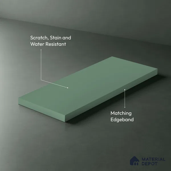 LM 21048 B Cyan Sliky Matte Finish 8 ft x 4 ft Decorative Laminate - 1 mm | Suitable for Living Room, Kitchen, Office