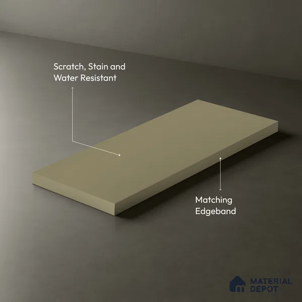 LM 21065 B Beige Super Matte Finish 8 ft x 4 ft Decorative Laminate - 1 mm | Suitable for Living Room, Kitchen, Office