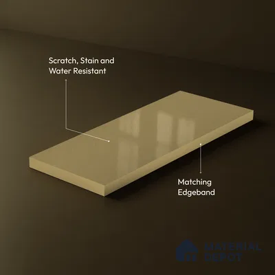 Brown Solid Color Acrylic Laminate LM 24332 8 ft x 4 ft High Gloss Finish - 1.5 mm | Matching Edgeband code - EB 02122 | Suitable for TV Unit, Wardrobe, Cabinets