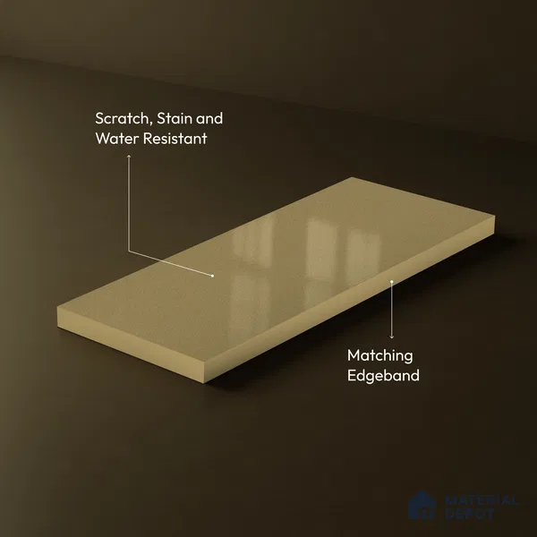 Brown Solid Color Acrylic Laminate LM 24332 8 ft x 4 ft High Gloss Finish - 1.5 mm | Matching Edgeband code - EB 02122 | Suitable for TV Unit, Wardrobe, Cabinets