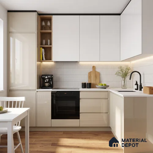 Solid Colors Look LM 19204 Flora White 8 ft x 4 ft Glossy Finish Decorative Laminate - 1 mm | Suitable for Living Room, Kitchen, Office
