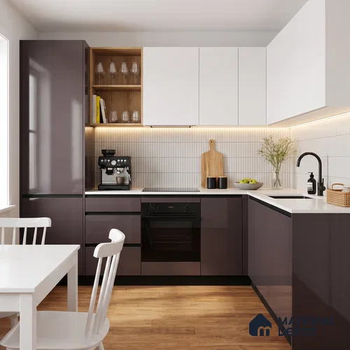 Solid Colors Look LM 19222 Crocus 8 ft x 4 ft Glossy Finish Decorative Laminate - 1 mm | Suitable for Living Room, Kitchen, Office