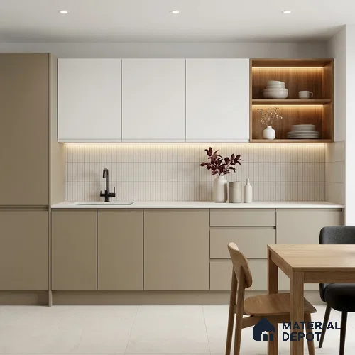 Solid Colors Look LM 19227 Caramel 8 ft x 4 ft Matte Finish Decorative Laminate - 1 mm | Suitable for Living Room, Kitchen, Office