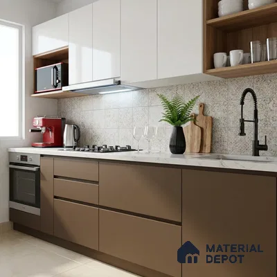 Solid Colors Look LM 19230 Brown Haze 8 ft x 4 ft Matte Finish Decorative Laminate - 1 mm | Suitable for Living Room, Kitchen, Office