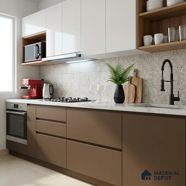 Solid Colors Look LM 19230 Brown Haze 8 ft x 4 ft Matte Finish Decorative Laminate - 1 mm | Suitable for Living Room, Kitchen, Office
