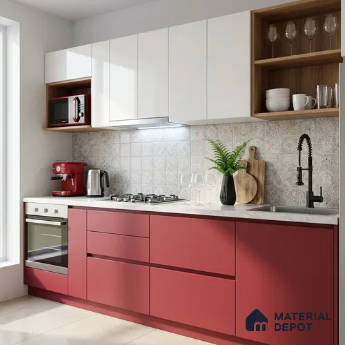 Solid Colors Look LM 19235 Raspberry 8 ft x 4 ft Matte Finish Decorative Laminate - 1 mm | Suitable for Living Room, Kitchen, Office