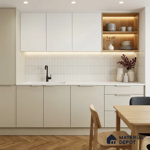 Solid Colors Look LM 19238 Flora White 8 ft x 4 ft Matte Finish Decorative Laminate - 1 mm | Suitable for Living Room, Kitchen, Office