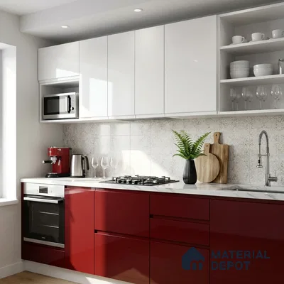 Solid Colors Look LM 19253 Burgundy 8 ft x 4 ft Glossy Finish Decorative Laminate - 1 mm | Suitable for Living Room, Kitchen, Office