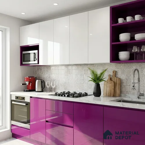 Solid Colors Look LM 19255 Hot Pink 8 ft x 4 ft Glossy Finish Decorative Laminate - 1 mm | Suitable for Living Room, Kitchen, Office