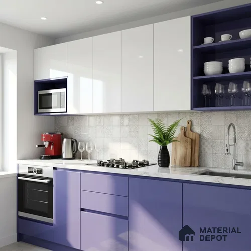 Solid Colors Look LM 19258 Arctic Blue 8 ft x 4 ft Glossy Finish Decorative Laminate - 1 mm | Suitable for Living Room, Kitchen, Office