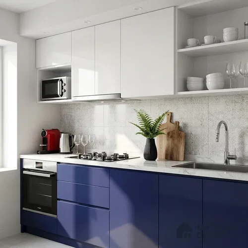 Solid Colors Look LM 19259 Lavish Blue 8 ft x 4 ft Glossy Finish Decorative Laminate - 1 mm | Suitable for Living Room, Kitchen, Office