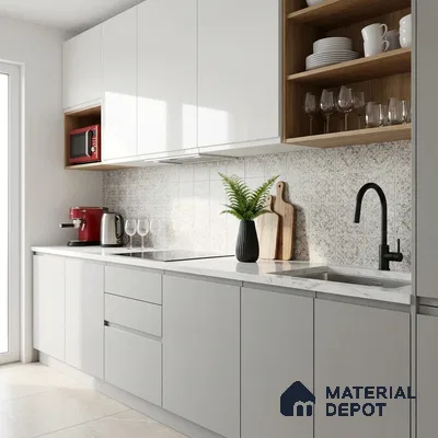 Solid Colors Look LM 19261 Super White 8 ft x 4 ft Suede Finish Decorative Laminate - 1 mm | Suitable for Living Room, Kitchen, Office