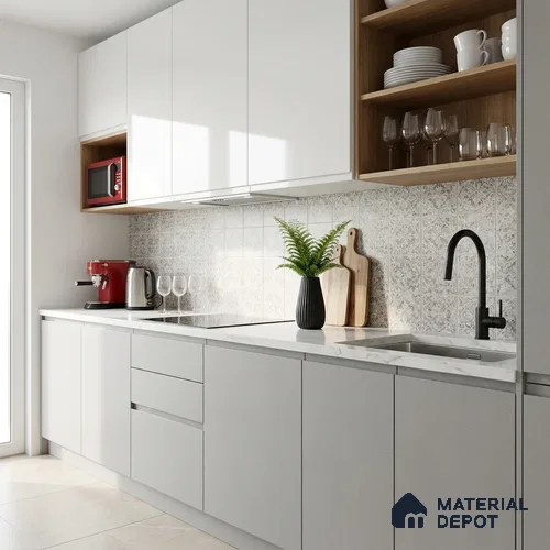 Solid Colors Look LM 19261 Super White 8 ft x 4 ft Suede Finish Decorative Laminate - 1 mm | Suitable for Living Room, Kitchen, Office
