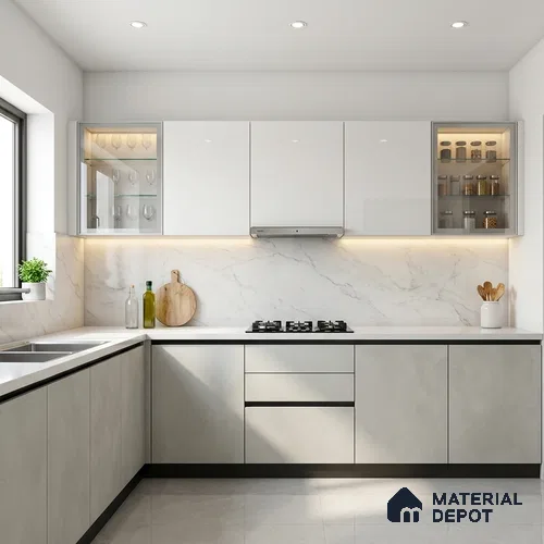 Solid Colors Look LM 19262 Frosty White 8 ft x 4 ft Suede Finish Decorative Laminate - 1 mm | Suitable for Living Room, Kitchen, Office