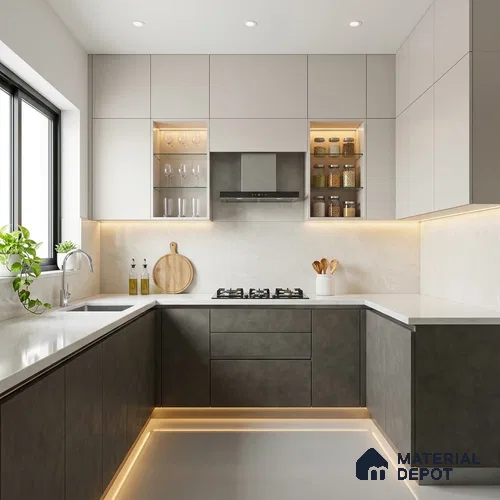 Solid Colors Look LM 19264 Slate Grey 8 ft x 4 ft Suede Finish Decorative Laminate - 1 mm | Suitable for Living Room, Kitchen, Office