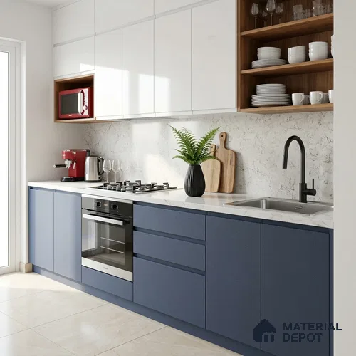 Solid Colors Look LM 19265 Electric Blue 8 ft x 4 ft Suede Finish Decorative Laminate - 1 mm | Suitable for Living Room, Kitchen, Office