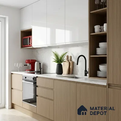 Wooden Look LM 19282 Kiri Pinus 8 ft x 4 ft Suede Finish Decorative Laminate - 1 mm | Suitable for TV Unit, Wardrobe, Kitchen Cabinets