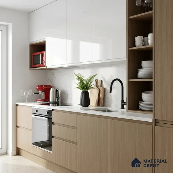 Wooden Look LM 19282 Kiri Pinus 8 ft x 4 ft Suede Finish Decorative Laminate - 1 mm | Suitable for TV Unit, Wardrobe, Kitchen Cabinets
