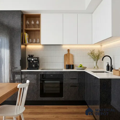 Rustic Look LM 19300 Asphalt Concrete 8 ft x 4 ft Glossy Finish Decorative Laminate - 1 mm | Suitable for TV Unit, Wardrobe, Kitchen Cabinets