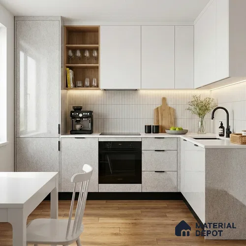 Cement Look LM 19301 Painted Concrete 8 ft x 4 ft Glossy Finish Decorative Laminate - 1 mm | Suitable for TV Unit, Wardrobe, Kitchen Cabinets