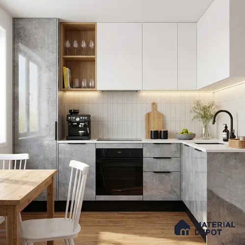 Wooden Look LM 19302 Greek Slate 2 8 ft x 4 ft Glossy Finish Decorative Laminate - 1 mm | Suitable for TV Unit, Wardrobe, Kitchen Cabinets