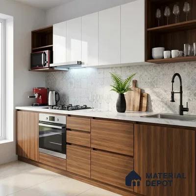 Wooden Look LM 19309 Wattle Juglans 8 ft x 4 ft Matte Finish Decorative Laminate - 1 mm | Suitable for TV Unit, Wardrobe, Kitchen Cabinets