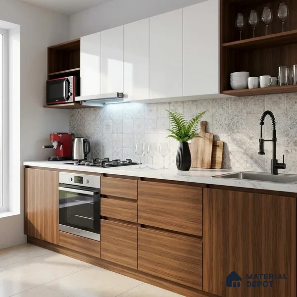 Wooden Look LM 19309 Wattle Juglans 8 ft x 4 ft Matte Finish Decorative Laminate - 1 mm | Suitable for TV Unit, Wardrobe, Kitchen Cabinets