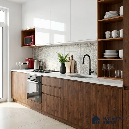 Wooden Look LM 19393 Tyrol Pine 8 ft x 4 ft Suede Finish Decorative Laminate - 1 mm | Suitable for TV Unit, Wardrobe, Kitchen Cabinets