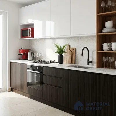 Wooden Look LM 19398 Tacna Teak 8 ft x 4 ft Suede Finish Decorative Laminate - 1 mm | Suitable for TV Unit, Wardrobe, Kitchen Cabinets