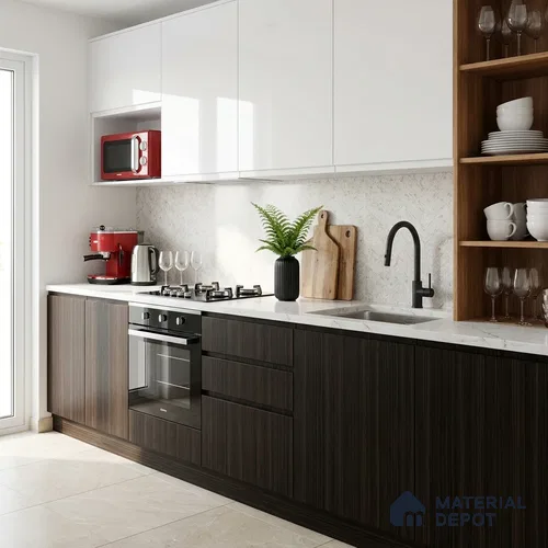 Wooden Look LM 19398 Tacna Teak 8 ft x 4 ft Suede Finish Decorative Laminate - 1 mm | Suitable for TV Unit, Wardrobe, Kitchen Cabinets