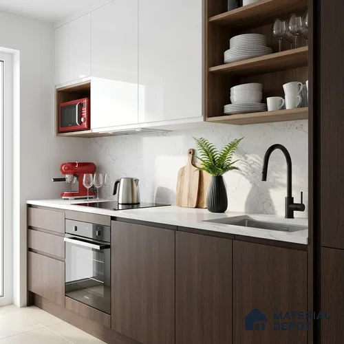 Wooden Look LM 19401 Natural Wenge 8 ft x 4 ft Suede Finish Decorative Laminate - 1 mm | Suitable for TV Unit, Wardrobe, Kitchen Cabinets