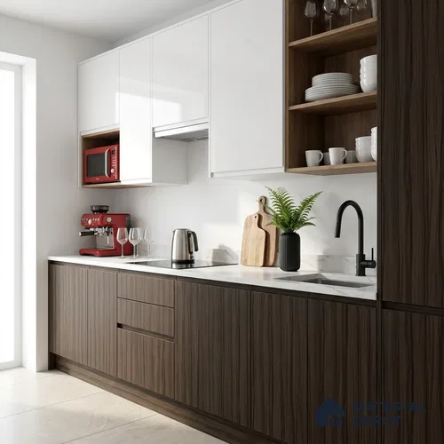 Wooden Look LM 19408 Marshal Mahogany 8 ft x 4 ft Suede Finish Decorative Laminate - 1 mm | Suitable for TV Unit, Wardrobe, Kitchen Cabinets
