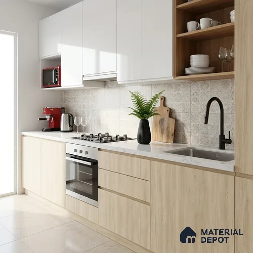 Wooden Look LM 19415 Baraki Walnut 8 ft x 4 ft Suede Finish Decorative Laminate - 1 mm | Suitable for TV Unit, Wardrobe, Kitchen Cabinets