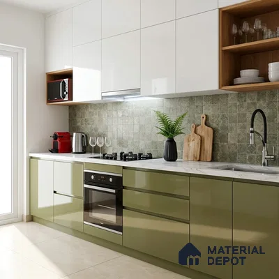 Grey Sparkle Look LM 23276 Mountain Mist 8 ft x 4 ft High Gloss Finish 6H Anti Scratch Acrylic Laminate - 1.5 mm | Suitable for Kitchen Cabinet, TV Unit, Wardrobe