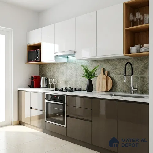 Grey Sparkle Look LM 23278 Crusade 8 ft x 4 ft High Gloss Finish 6H Anti Scratch Acrylic Laminate - 1.5 mm | Suitable for Kitchen Cabinet, TV Unit, Wardrobe