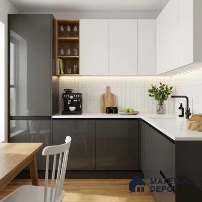 Charcoal Grey Solid Colors Look LM 23282 Mauve Fog 8 ft x 4 ft High Gloss Finish 6H Anti Scratch Acrylic Laminate - 1.5 mm | Suitable for Living Room, Kitchen, Office