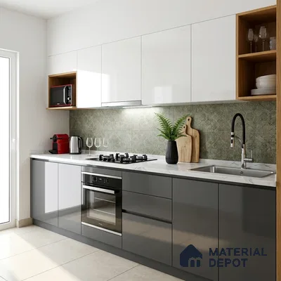 Charcoal Grey Solid Colors Look LM 23287 Sky Tint 8 ft x 4 ft High Gloss Finish 6H Anti Scratch Acrylic Laminate - 1.5 mm | Suitable for Living Room, Kitchen, Office
