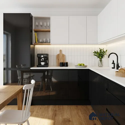 Grey Sparkle Look LM 23298 Dark Thunder 8 ft x 4 ft High Gloss Finish 6H Anti Scratch Acrylic Laminate - 1.5 mm | Suitable for Kitchen Cabinet, TV Unit, Wardrobe