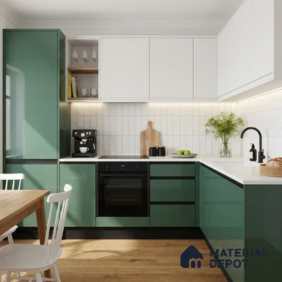 Blue Solid Colors Look LM 23312 Iced Teal 8 ft x 4 ft High Gloss Finish 6H Anti Scratch Acrylic Laminate - 1.5 mm | Suitable for Living Room, Kitchen, Office