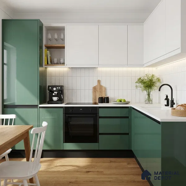 Blue Solid Colors Look LM 23312 Iced Teal 8 ft x 4 ft High Gloss Finish 6H Anti Scratch Acrylic Laminate - 1.5 mm | Suitable for Living Room, Kitchen, Office