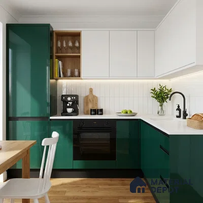 Deep Teal Blue Solid Colors Look LM 23315 Elm Grove 8 ft x 4 ft High Gloss Finish 6H Anti Scratch Acrylic Laminate - 1.5 mm | Suitable for Living Room, Kitchen, Office