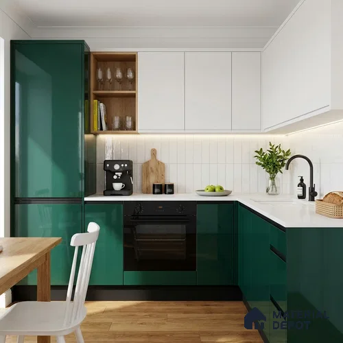 Deep Teal Blue Solid Colors Look LM 23315 Elm Grove 8 ft x 4 ft High Gloss Finish 6H Anti Scratch Acrylic Laminate - 1.5 mm | Suitable for Living Room, Kitchen, Office