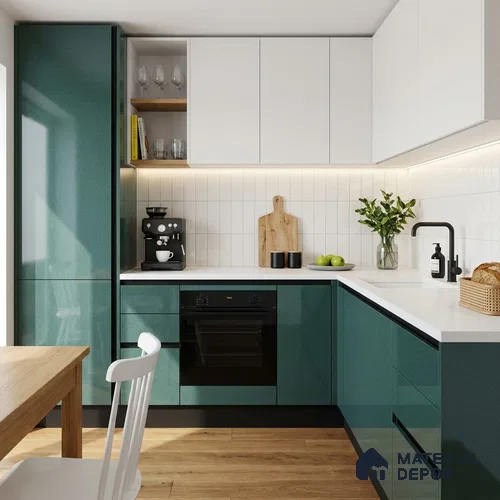Blue Sparkle Look LM 23323 Sky Blue 8 ft x 4 ft High Gloss Finish 6H Anti Scratch Acrylic Laminate - 1.5 mm | Suitable for Kitchen Cabinet, TV Unit, Wardrobe