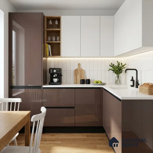 Rose Debut Solid Colors Look LM 23327 8 ft x 4 ft High Gloss Finish 6H Anti Scratch Acrylic Laminate - 1.5 mm | Suitable for Living Room, Kitchen, Office