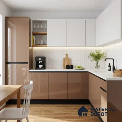 Pink Sparkle Look LM 23330 Pink Mist 8 ft x 4 ft High Gloss Finish 6H Anti Scratch Acrylic Laminate - 1.5 mm | Suitable for Kitchen Cabinet, TV Unit, Wardrobe