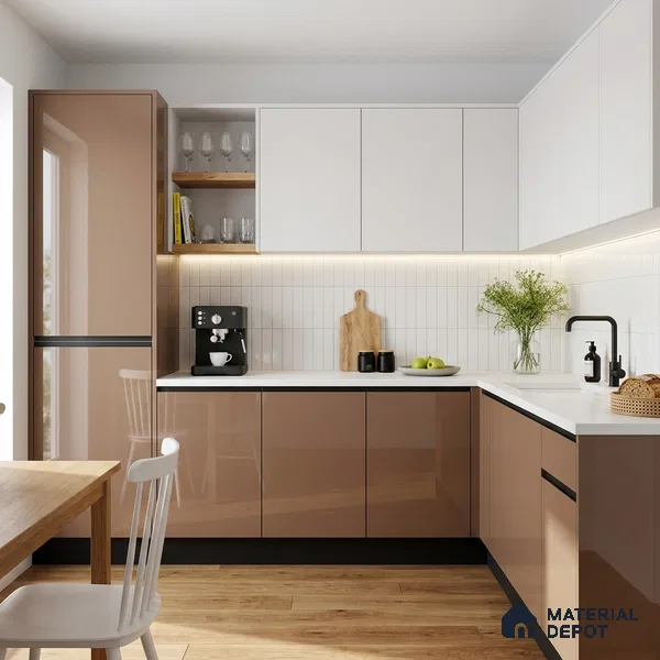 Pink Sparkle Look LM 23330 Pink Mist 8 ft x 4 ft High Gloss Finish 6H Anti Scratch Acrylic Laminate - 1.5 mm | Suitable for Kitchen Cabinet, TV Unit, Wardrobe